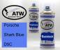 Preview: Porsche, Shark Blue, D5C: 400ml Sprühdose + 400ml Klarlack - Set, von ATW Autoteile West.
